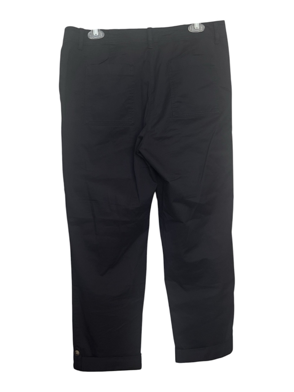 J. Jill Black Pima Cotton Cropped Ankle Pants SZ 10 Classic Utility Lightweight - Picture 3 of 8